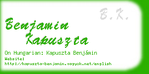 benjamin kapuszta business card