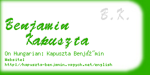 benjamin kapuszta business card